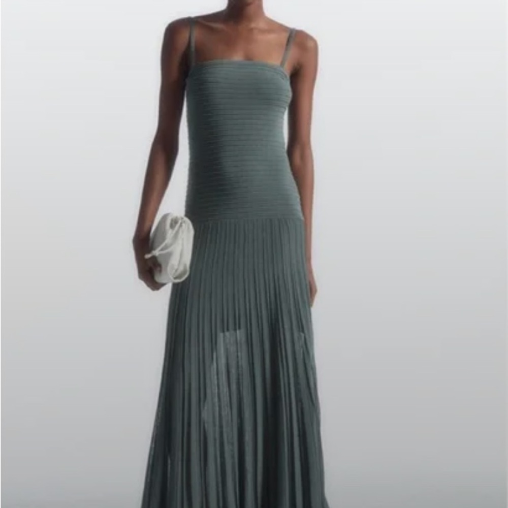 COS knitted bandeau Gray Maxi Dress